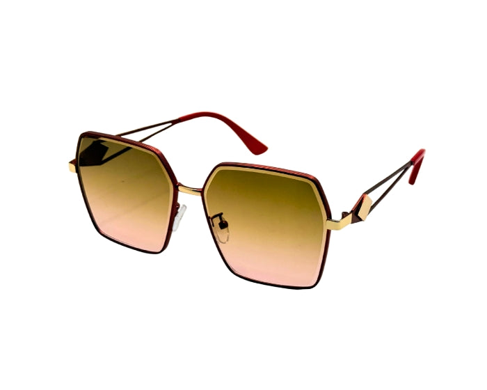 Angular Luxe Metal UV Sunglasses
