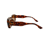 Sunglasses with tortoiseshell frame on a white background