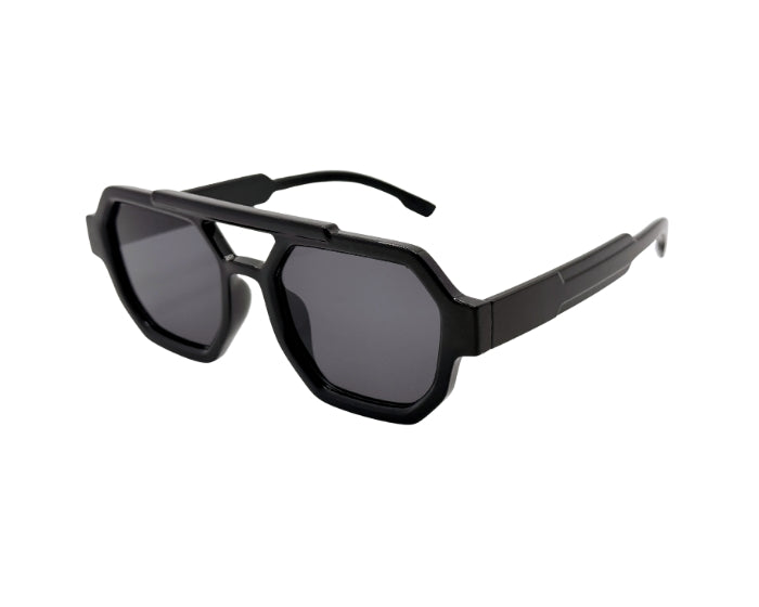 Sunglasses with tortoiseshell frame and brown lenses on a white background