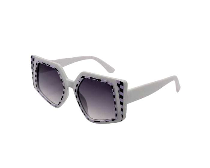 Checkered Square PC UV Sunglasses